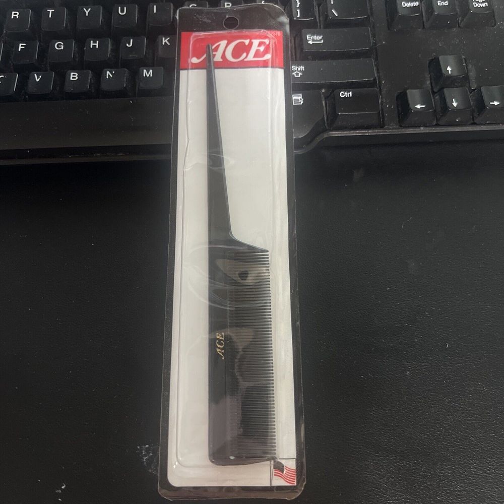 2002 ACE Comb Hard Rubber‎ NIP New Rat Tail Pointed End Curling & Teasing Comb